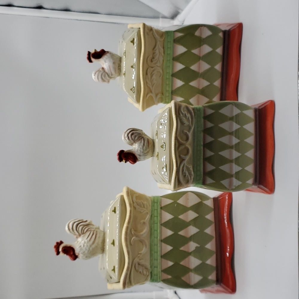 Set of 3 Rooster canisters